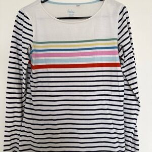 Boden Ella Long Sleeve Breton Multi Colored Striped Long Sleeve Top